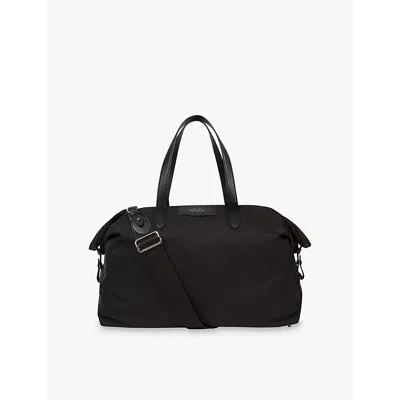 Smythson Mens Norton Leather-trim Canvas Travel Bag Black