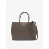 Smythson Mens Ludlow Small Day Leather Tote Bag Dark Taupe In Dark Taupe