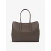 Smythson Mens  Ludlow Small Day Leather Tote Bag In Dark Taupe
