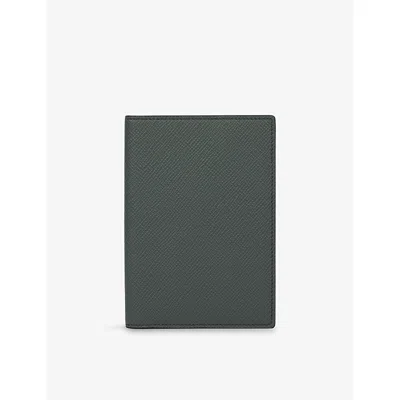 Smythson Mens Panama Leather Passport Cover