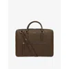 Smythson Mens Dark Olive Ludlow Slim Leather Briefcase In Green