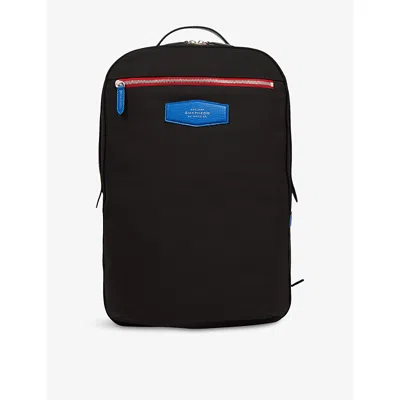 Smythson Mens Norton Colour-block Canvas Backpack Black