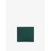 Smythson Mens Forest Green Panama 6-card Slot Leather Wallet