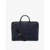 Smythson Mens Navy Panama Slim Leather Briefcase In Blue