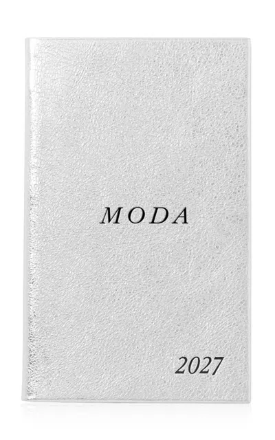 Smythson - Metallic Panama Weekly Journal With Pocket - Silver