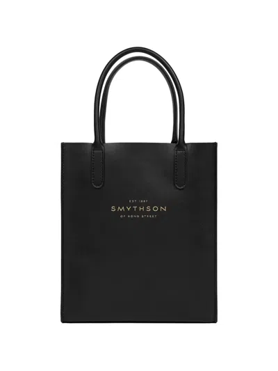 Smythson Mini Kingly Tote Bag In Black