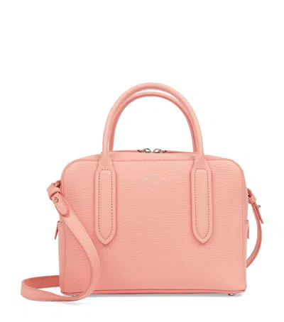 Smythson Mini Leather Lytton Top-handle Bag In Pink