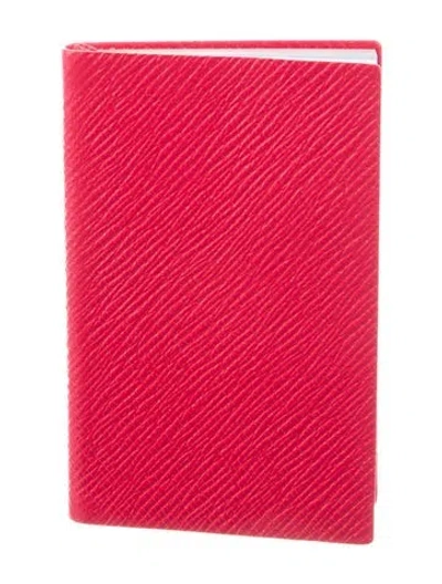 Pre-owned Smythson Mini Leather Notebook In Red