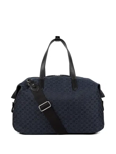 Smythson Monogram-print Travel Bag In Blue