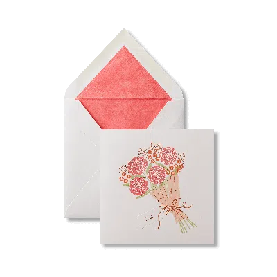 Smythson Mother's Day Floral Card In White