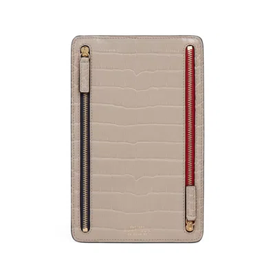 Smythson Multi-zip Case In Mara In Sandstone