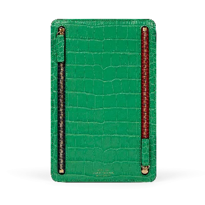 Smythson Multi-zip Case In Mara In Green
