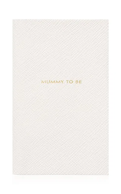 Smythson - Mummy To Be Panama Leather Notebook - White
