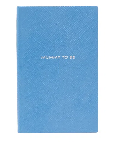 Smythson Mummy To Be Panama Notebook In Blue