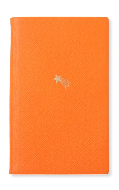 Smythson My First  Panama Leather Notebook In Orange