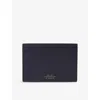 Smythson Navy Panama Leather Passport Sleeve In Blue