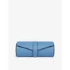Smythson Nile Blue Panama Leather Watch Roll In Nile Blue