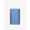 Smythson Nile Blue Panama Multi-zip Leather Currency Case