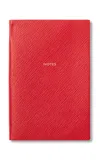 Smythson Notes Chelsea Panama Leather Notebook In Red