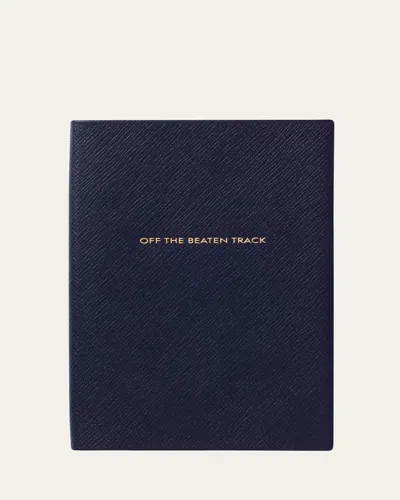 Smythson Off The Beaten Track Soho Travel Journal In Panama Leather In Blue