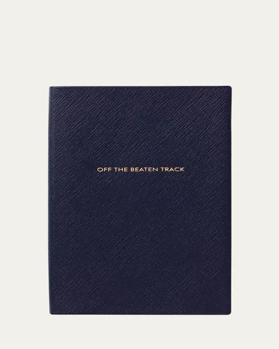Smythson Off The Beaten Track Soho Travel Journal In Panama Leather, Navy