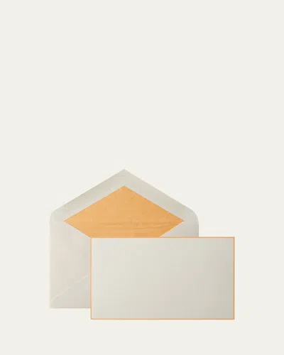 Smythson Orange Bordered Correspondence Cards, Box Of 10 In White