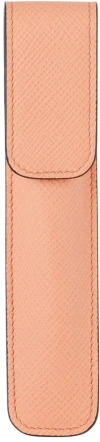 Smythson Orange Panama Pen Sleeve In Peach