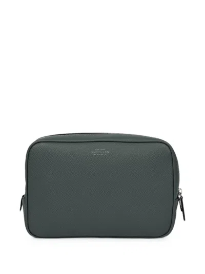 Smythson 오거나이저 테크 레더 파우치 In Green
