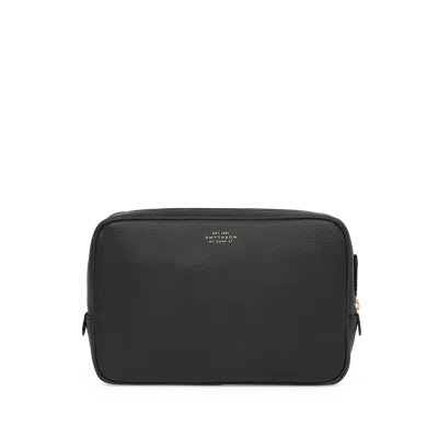 Smythson Organiser Tech Pouch In Panama In Black