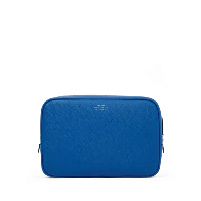 Smythson Organiser Tech Pouch In Panama In Cerulean