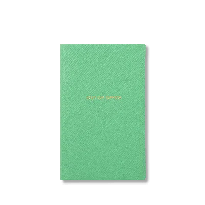 Smythson Out Of Office Panama Notebook In Shamrock
