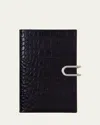 Smythson Panama 2026 Weekly Agenda In Mara Croc-embossed Leather In Blue