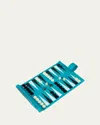 Smythson Backgammon Roll In Panama In Bright Turquoise