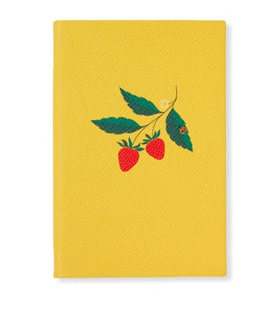 Smythson Panama Chelsea Garden Collection Notebook In Yellow