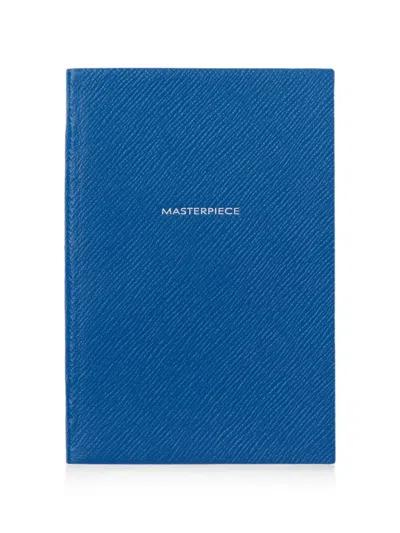 Smythson Panama Chelsea Notebook In Blue