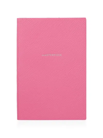 Smythson Panama Chelsea Notebook In Pink