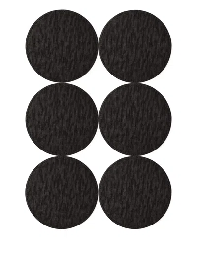 Smythson Panama Coaster Set In Black