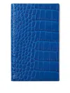 Smythson Panama Crocodile-embossed Notebook In Blue