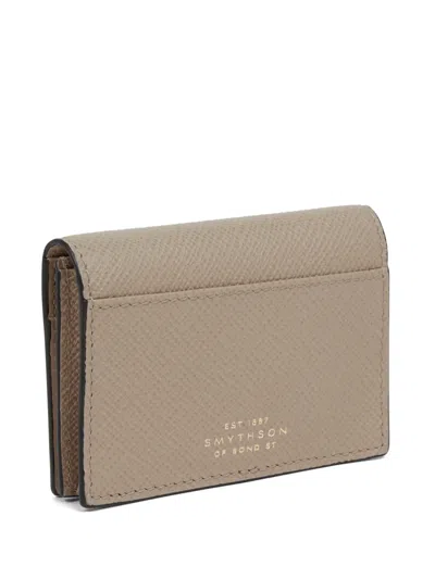Smythson Panama Cross-grain Card Case In Neutral