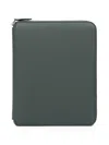 Smythson 파나마 크로스 그레인 레더 A5 쓰기 폴더 In Green