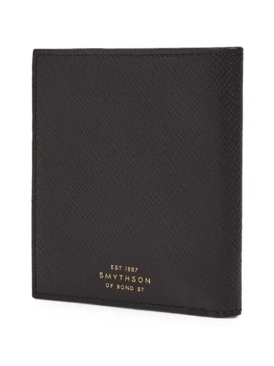 Smythson Panama Cross-grain Wallet In Black