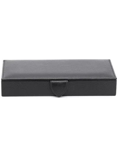 Smythson Panama Crossgrain-effect Box In Black