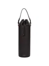 Smythson Panama Drawstring Wine Bag In Black