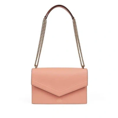 Smythson Panama Envelope Shoulder Bag In Pink