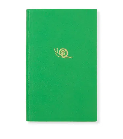 Smythson Panama Garden Collection Snail Notebook In Green