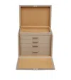 Smythson Deluxe Jewellery Box In Panama In Beige