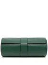 Smythson Panama Cross-grain Leather Watch Roll In Green