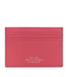 Smythson Panama Leather Card Holder In Pink
