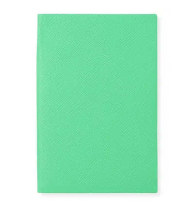 Smythson Panama Leather Chelsea Notebook In Green