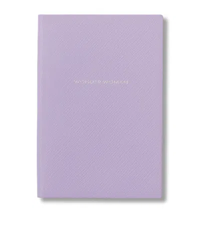 Smythson Panama Leather Chelsea Wonder Woman Notebook In Purple